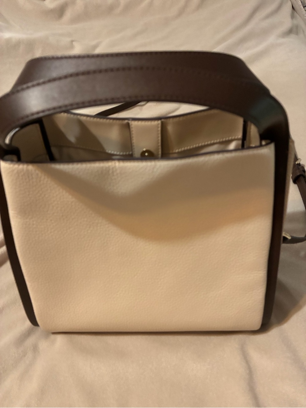 kate spade Cream and Brown Pebbled Leather Shoulder Bag - Picture 5 of 5